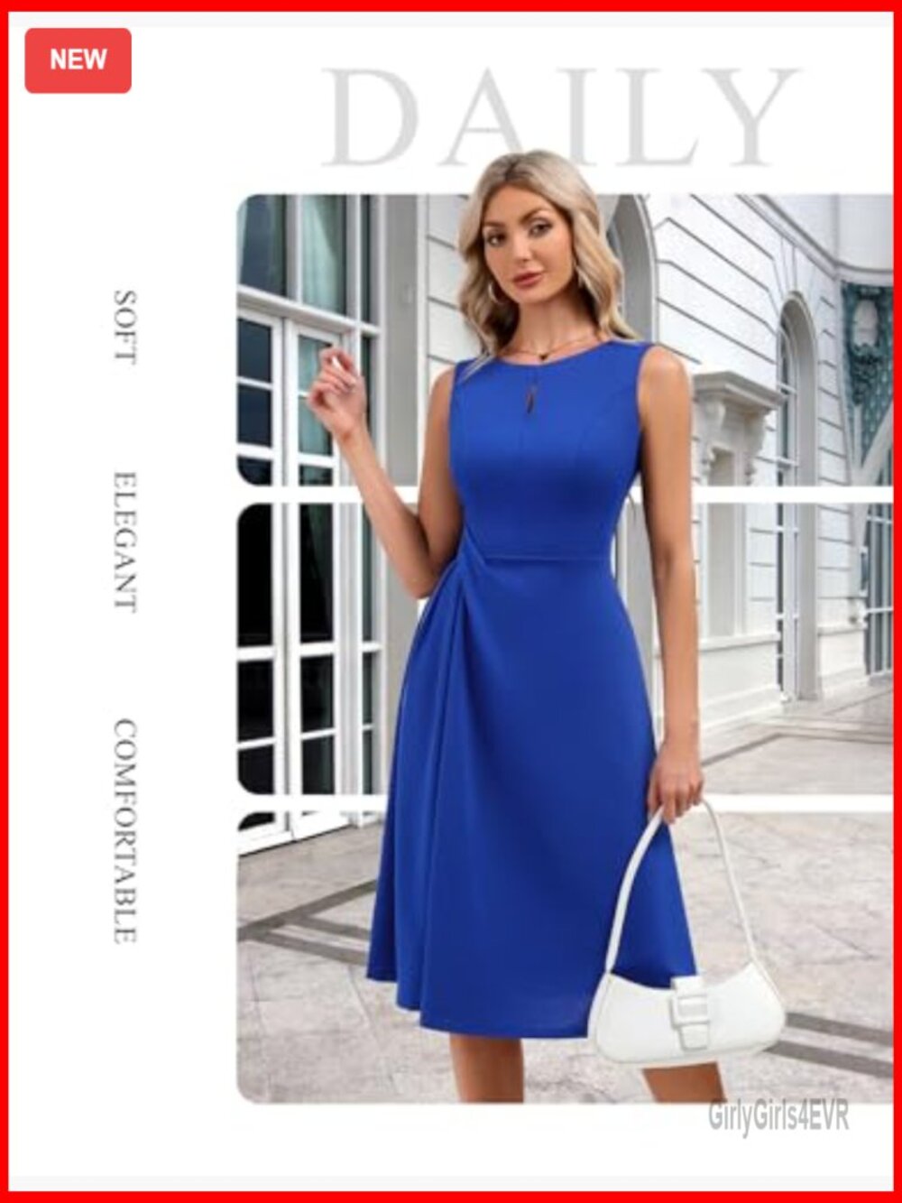 Sleeveless Midi Formal Dress with Keyhole and Back V-Neck - Picture 3 of 7